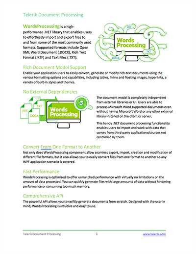 Telerik UI for ASP.NET Core WordsProcessing sample document